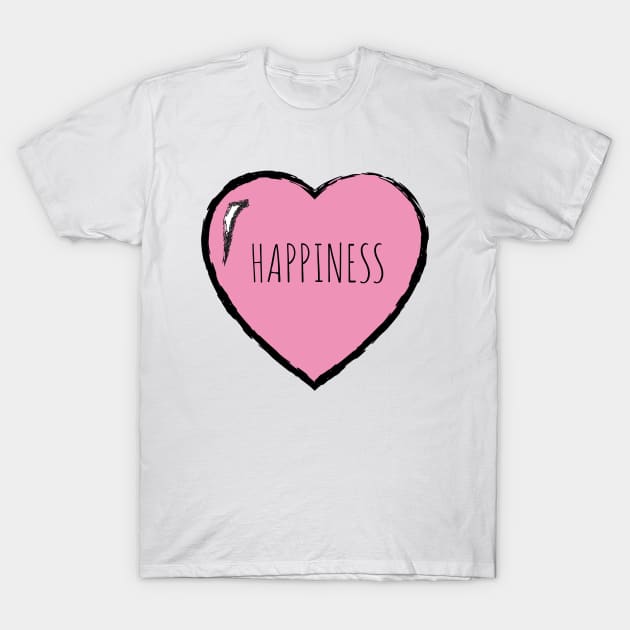 I Love Happiness- Heart Happiness T-Shirt by Inspire Enclave